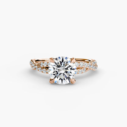 The Ever-Twined diamond ring with Twisted Pavé band