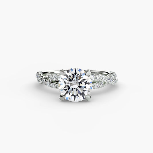 The Ever-Twined diamond ring with Twisted Pavé band