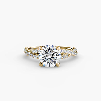 The Ever-Twined diamond ring with Twisted Pavé band