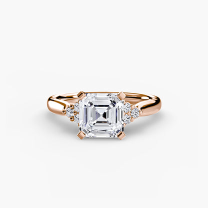 Solitaire with diamond Cluster Shoulders