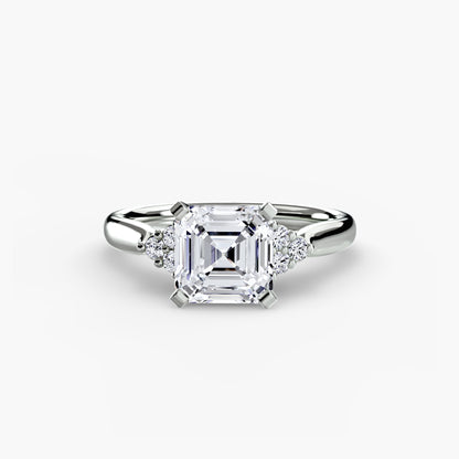 Solitaire with diamond Cluster Shoulders