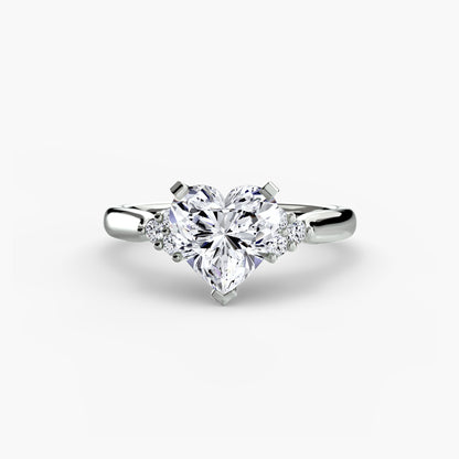 Solitaire with diamond Cluster Shoulders