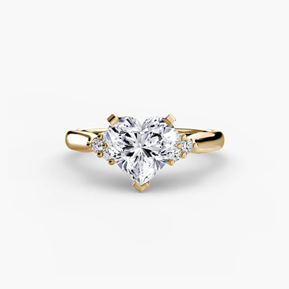 Solitaire with diamond Cluster Shoulders