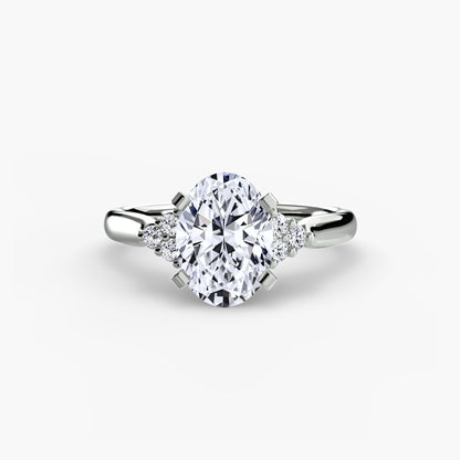 Solitaire with diamond Cluster Shoulders