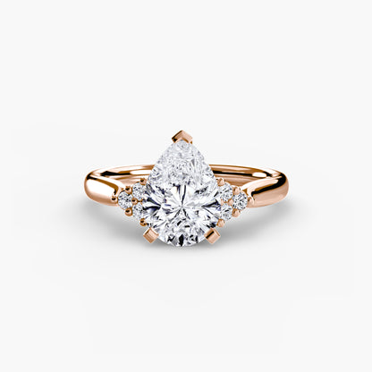 Solitaire with diamond Cluster Shoulders