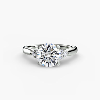 Solitaire with diamond Cluster Shoulders