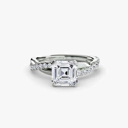 Signature bypass diamond Twist Pavé Ring
