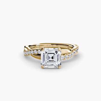Signature bypass diamond Twist Pavé Ring