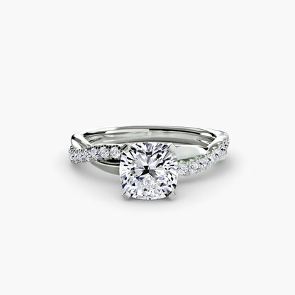 Signature bypass diamond Twist Pavé Ring
