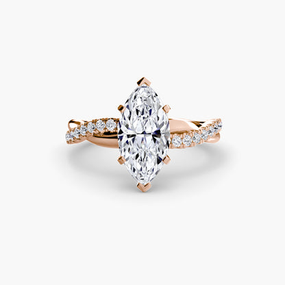 Signature bypass diamond Twist Pavé Ring
