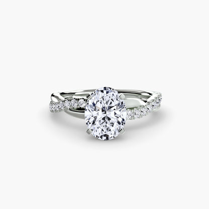 Signature bypass diamond Twist Pavé Ring