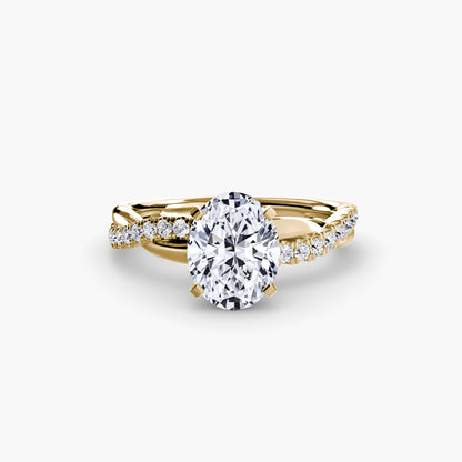 Signature bypass diamond Twist Pavé Ring