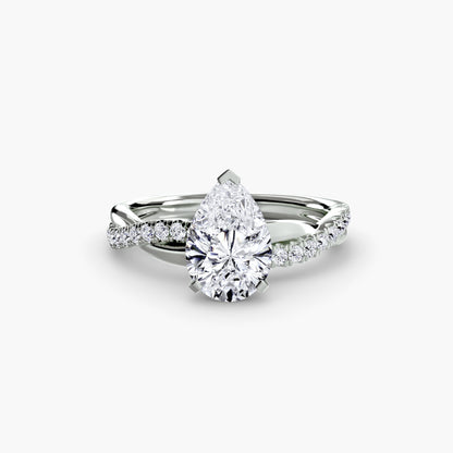 Signature bypass diamond Twist Pavé Ring