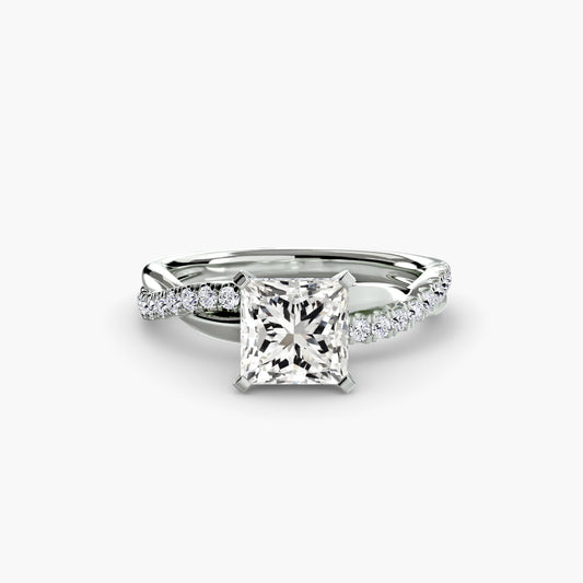 Signature bypass diamond Twist Pavé Ring