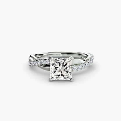 Signature bypass diamond Twist Pavé Ring