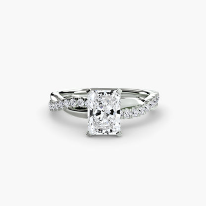 Signature bypass diamond Twist Pavé Ring
