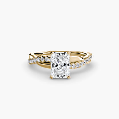 Signature bypass diamond Twist Pavé Ring