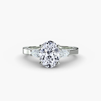 Seraphina Three Stone diamond with Pavé Shoulders