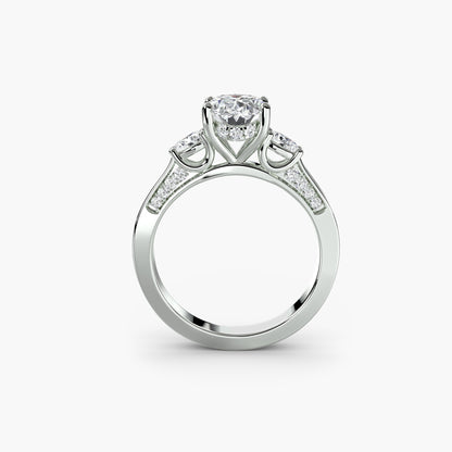 Seraphina Three Stone diamond with Pavé Shoulders