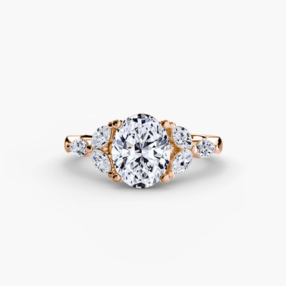 Magnolia blossom diamond Cluster Ring