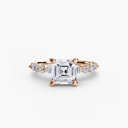 Celestial Nebula Solitaire diamond ring with Eternity Pavé