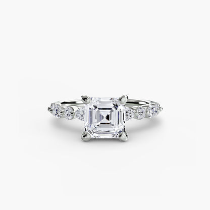 Celestial Nebula Solitaire diamond ring with Eternity Pavé
