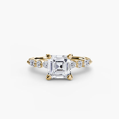 Celestial Nebula Solitaire diamond ring with Eternity Pavé