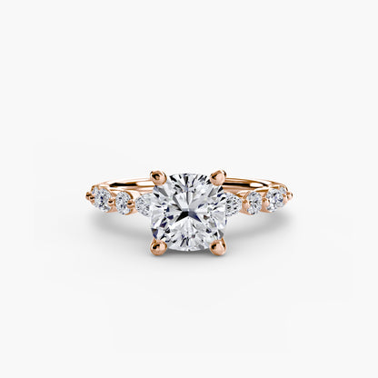 Celestial Nebula Solitaire diamond ring with Eternity Pavé