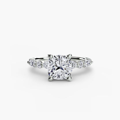 Celestial Nebula Solitaire diamond ring with Eternity Pavé
