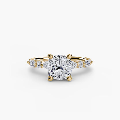 Celestial Nebula Solitaire diamond ring with Eternity Pavé
