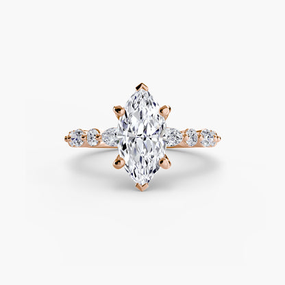 Celestial Nebula Solitaire diamond ring with Eternity Pavé