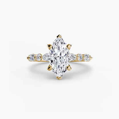 Celestial Nebula Solitaire diamond ring with Eternity Pavé