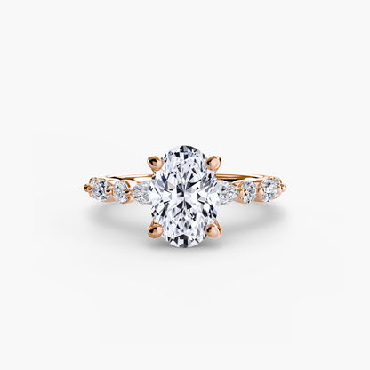 Celestial Nebula Solitaire diamond ring with Eternity Pavé