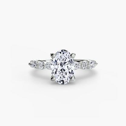 Celestial Nebula Solitaire diamond ring with Eternity Pavé