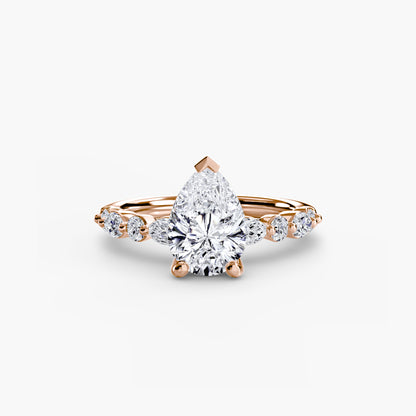 Celestial Nebula Solitaire diamond ring with Eternity Pavé