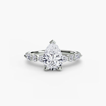 Celestial Nebula Solitaire diamond ring with Eternity Pavé