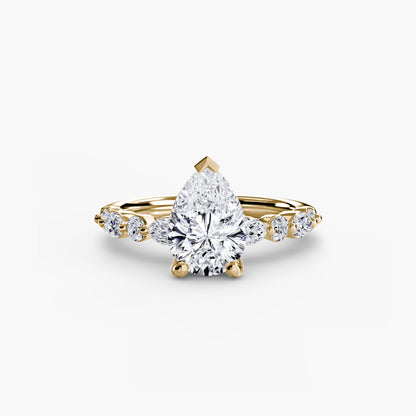 Celestial Nebula Solitaire diamond ring with Eternity Pavé