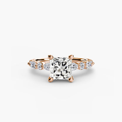 Celestial Nebula Solitaire diamond ring with Eternity Pavé