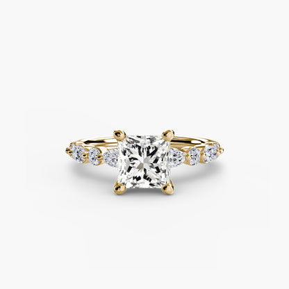 Celestial Nebula Solitaire diamond ring with Eternity Pavé