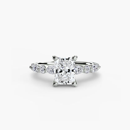 Celestial Nebula Solitaire diamond ring with Eternity Pavé