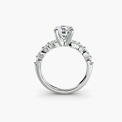 Celestial Nebula Solitaire diamond ring with Eternity Pavé