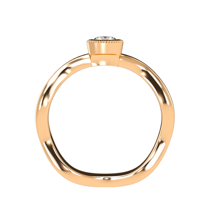 Customizable Diamond Bezel/Prong Wave stacking Ring - ™ Joaillerie VCL