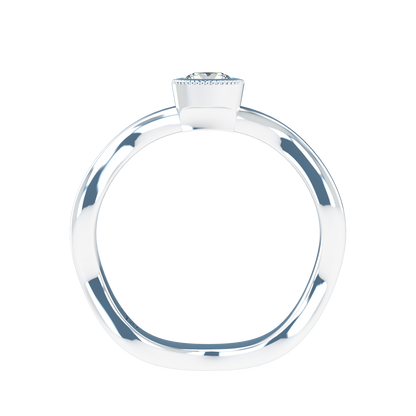Customizable Diamond Bezel/Prong Wave stacking Ring - ™ Joaillerie VCL