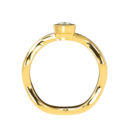 Customizable Diamond Bezel/Prong Wave stacking Ring - ™ Joaillerie VCL