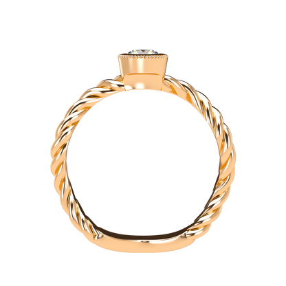 Customizable Diamond Bezel/Prong Wave stacking Ring - ™ Joaillerie VCL