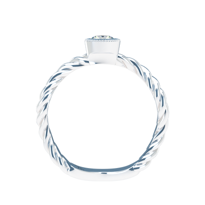 Customizable Diamond Bezel/Prong Wave stacking Ring - ™ Joaillerie VCL