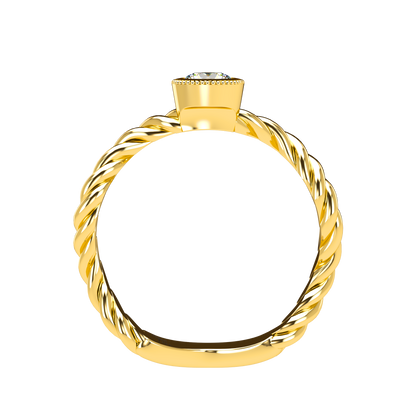 Customizable Diamond Bezel/Prong Wave stacking Ring - ™ Joaillerie VCL