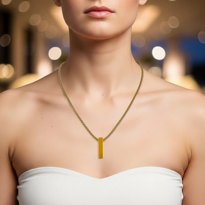 Pure Monolith Pendant 24 Inch Chain 24kt gold and platinum