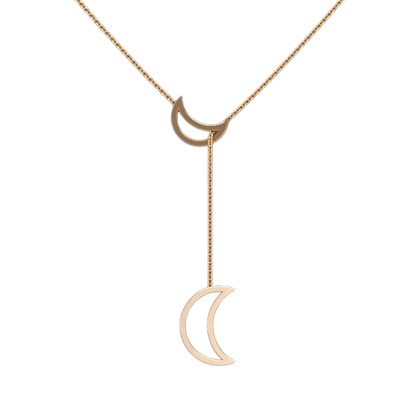 Crescent Moon Lariat Necklace