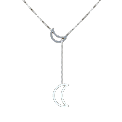 Crescent Moon Lariat Necklace